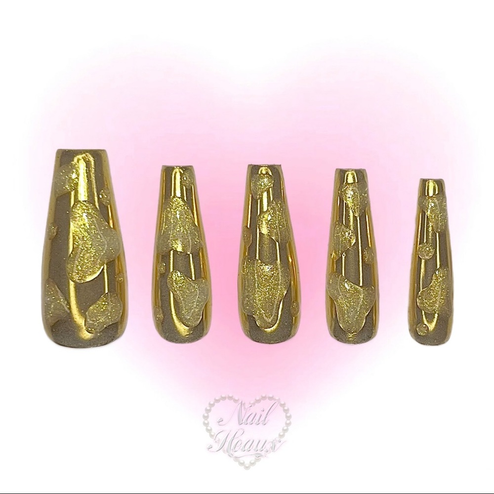 GOLDIE DROPS Reusable Press On Nails